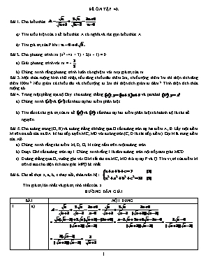 Đề ôn tập môn Toán Lớp 9 - Đề số 40 (Có đáp án)
